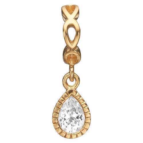 Image of Christina Collect 925 sterling sølv Treasure Love forgyldte sølv kugler med hvid topaz og hjerter, model 610-G57